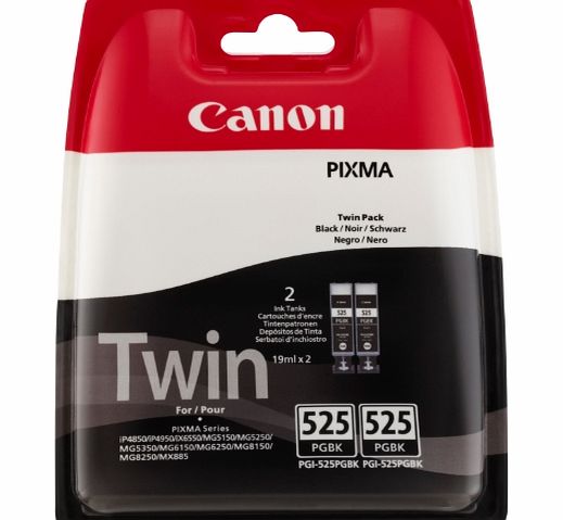 Canon PGI-525 Inkjet Cartridge Page Life 656pp Black Ref 4529B006 [Twin Pack]
